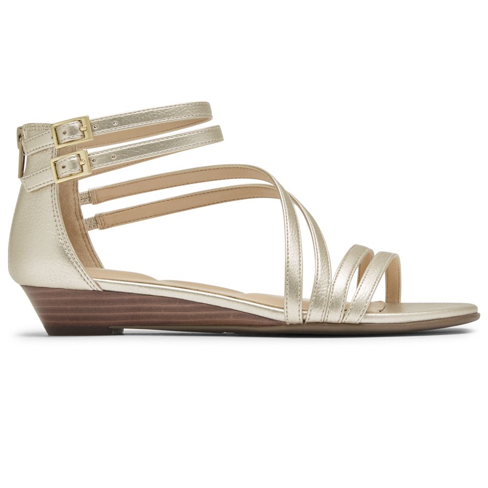 Rockport Total Motion Zandra Asymmetrical - Womens Sandals - Gold - NZ (QLE-802714)